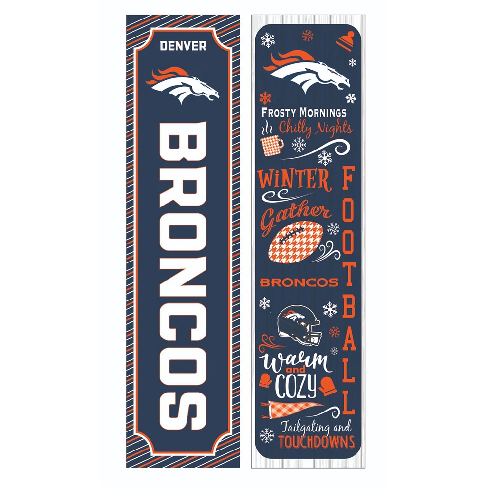 Denver Broncos 47" Double Sided Winter Leaner Fan Sign
