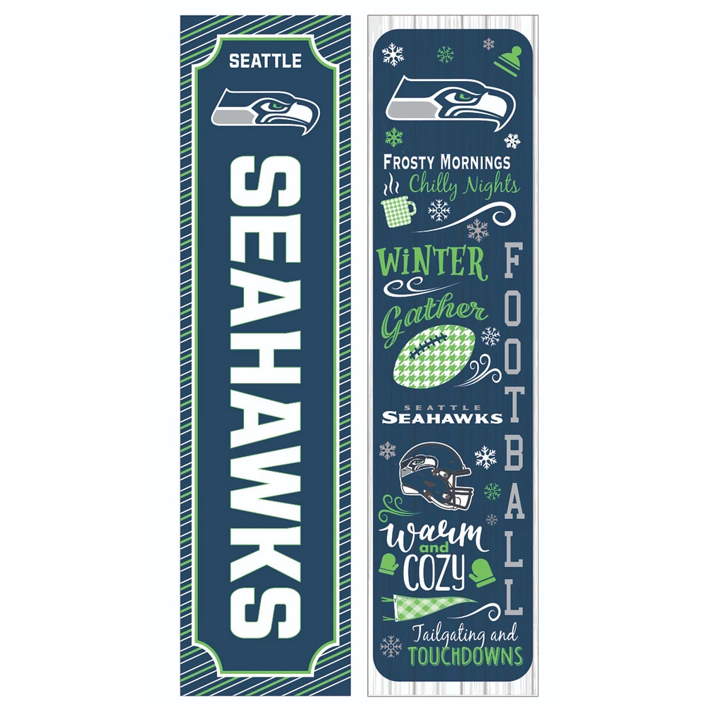 Seattle Seahawks 47" Double Sided Winter Leaner Fan Sign