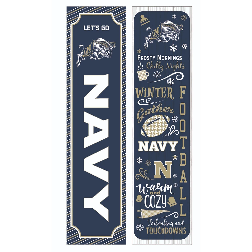 Navy Midshipmen 47" Double Sided Winter Leaner Fan Sign