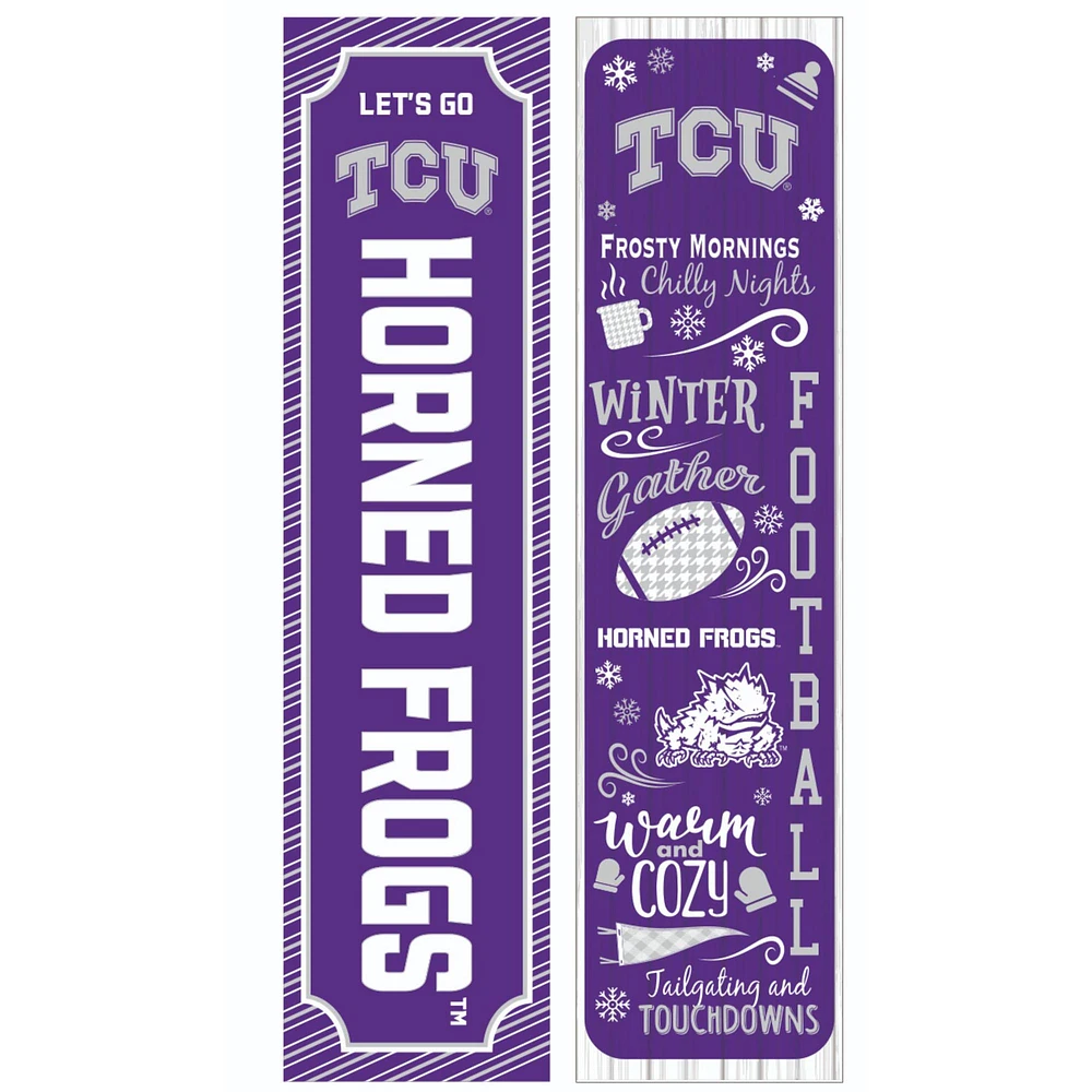 TCU Horned Frogs 47" Double Sided Winter Leaner Fan Sign