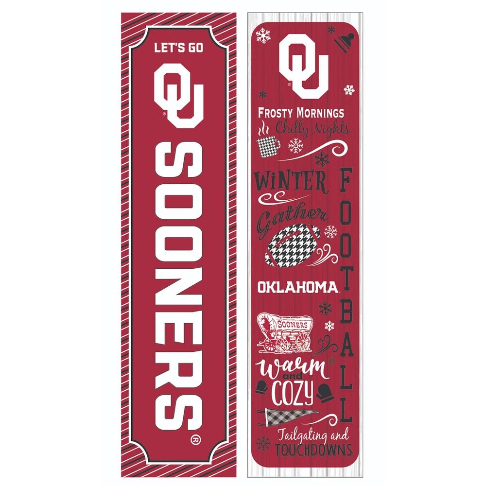 Oklahoma Sooners 47" Double Sided Winter Leaner Fan Sign