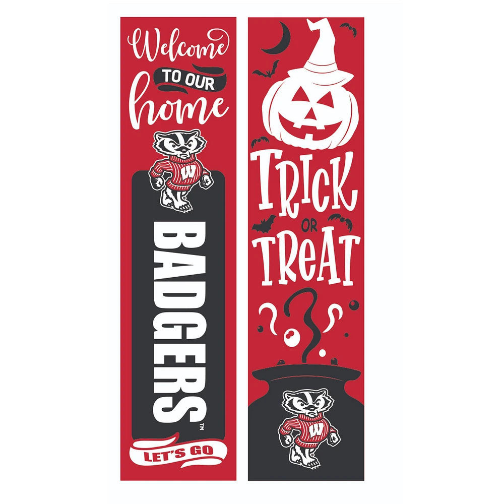 Wisconsin Badgers 47" Double Sided Halloween Leaner Fan Sign