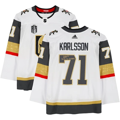 William Karlsson Vegas Golden Knights Autographed White adidas Authentic Jersey with 2023 Stanley Cup Final Patch with "2023 SC Champs" Inscription