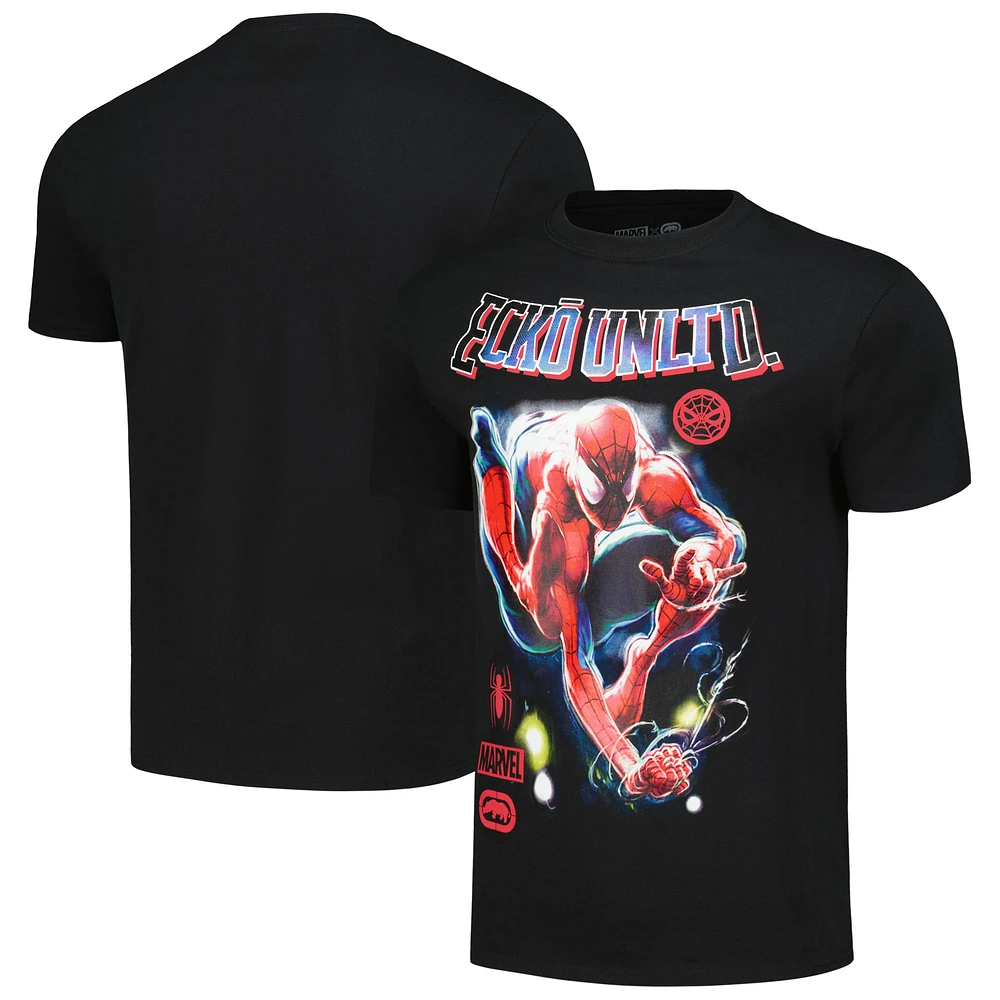 Unisex Ecko Unlimited Black Spider-Man Sensational T-Shirt