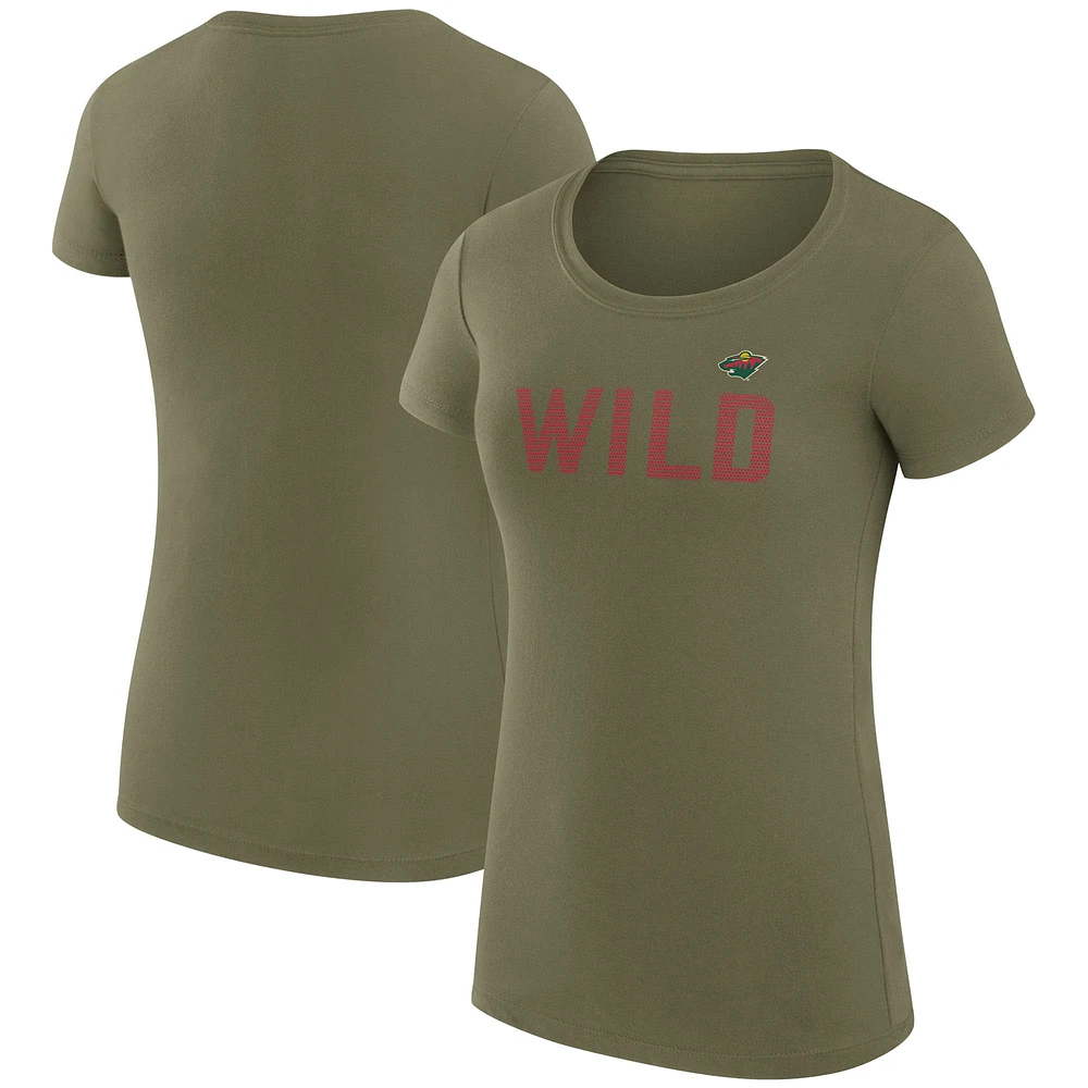 Women's G-III 4Her by Carl Banks Minnesota Wild Super-Slim Fit Lightweight Dot Print Team T-Shirt