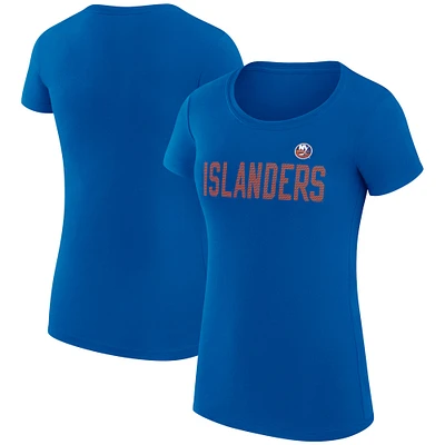 Women's G-III 4Her by Carl Banks Royal New York Islanders Super-Slim Fit Lightweight Dot Print Team T-Shirt