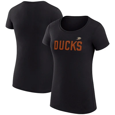 Women's G-III 4Her by Carl Banks Anaheim Ducks Super-Slim Fit Lightweight Dot Print Team T-Shirt