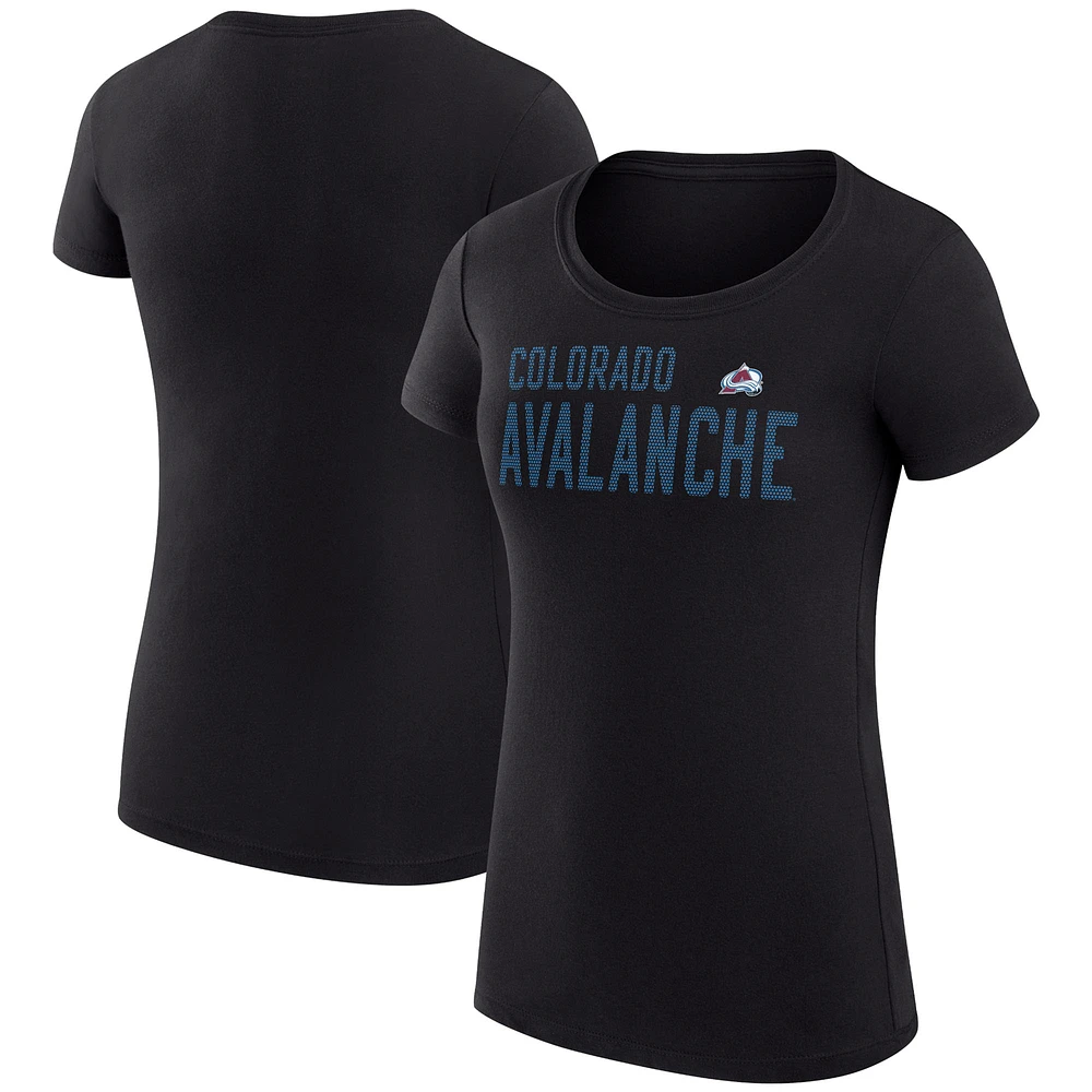 Women's G-III 4Her by Carl Banks Colorado Avalanche Super-Slim Fit Lightweight Dot Print Team T-Shirt