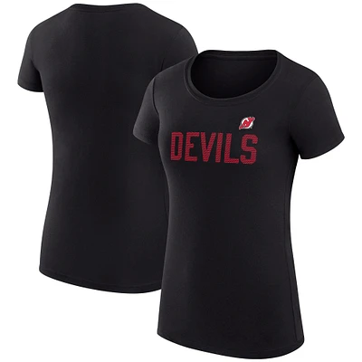 Women's G-III 4Her by Carl Banks New Jersey Devils Super-Slim Fit Lightweight Dot Print Team T-Shirt