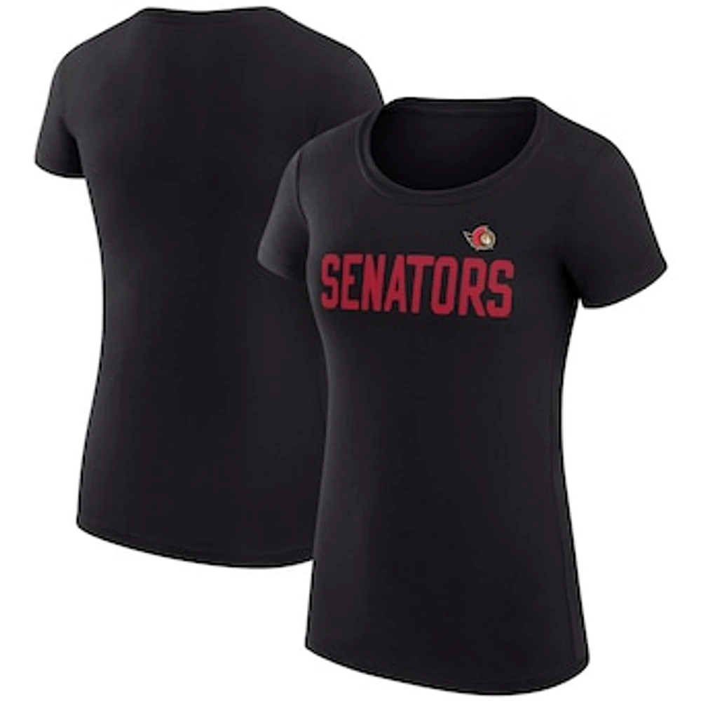 Women's G-III 4Her by Carl Banks Ottawa Senators Super-Slim Fit Lightweight Dot Print Team T-Shirt
