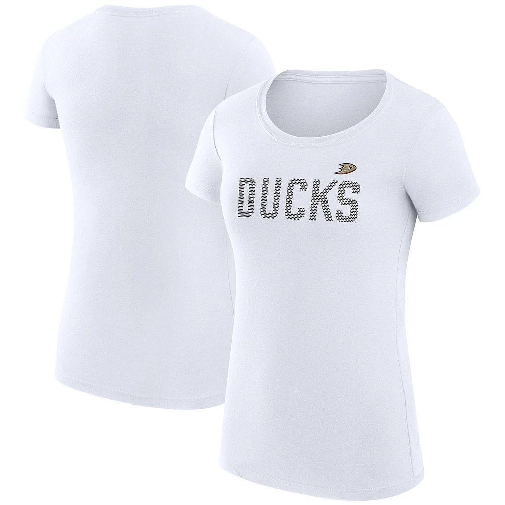 Women's G-III 4Her by Carl Banks Anaheim Ducks Super-Slim Fit Lightweight Dot Print Team T-Shirt