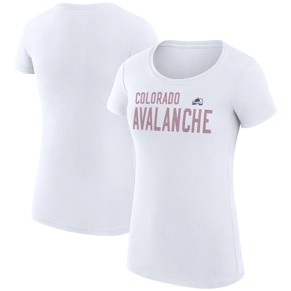 Women's G-III 4Her by Carl Banks Colorado Avalanche Super-Slim Fit Lightweight Dot Print Team T-Shirt