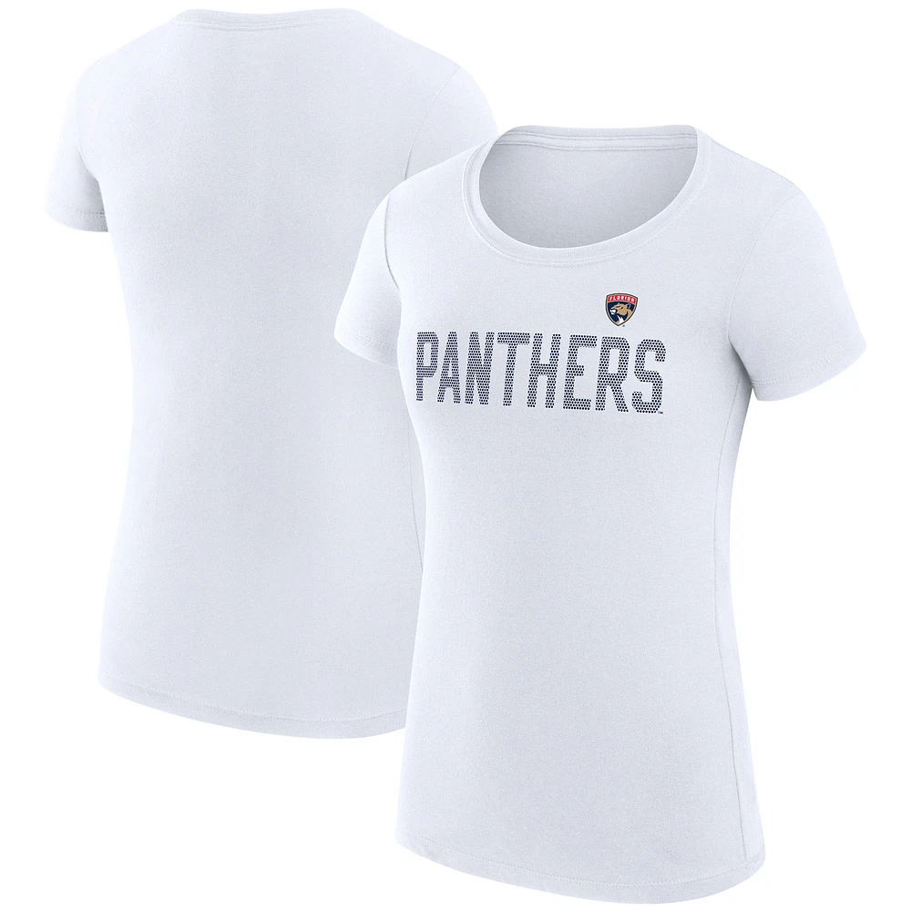 Women's G-III 4Her by Carl Banks White Florida Panthers Super-Slim Fit Lightweight Dot Print Team T-Shirt