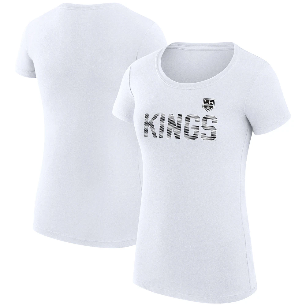 Women's G-III 4Her by Carl Banks Los Angeles Kings Super-Slim Fit Lightweight Dot Print Team T-Shirt