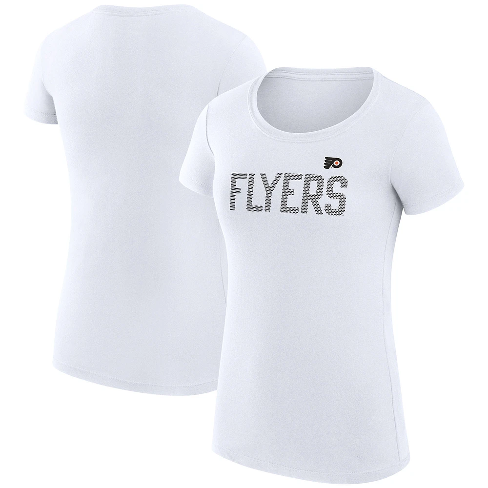 Women's G-III 4Her by Carl Banks Philadelphia Flyers Super-Slim Fit Lightweight Dot Print Team T-Shirt