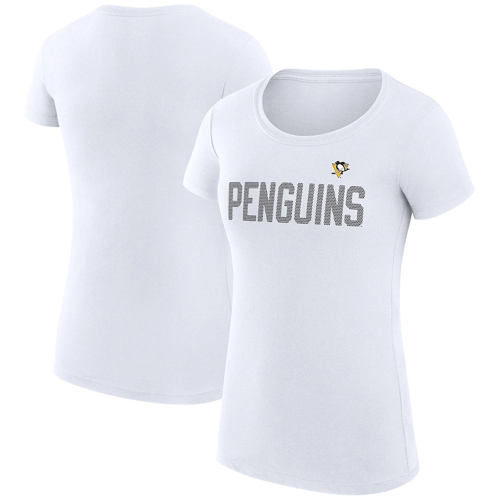 Women's G-III 4Her by Carl Banks Pittsburgh Penguins Super-Slim Fit Lightweight Dot Print Team T-Shirt