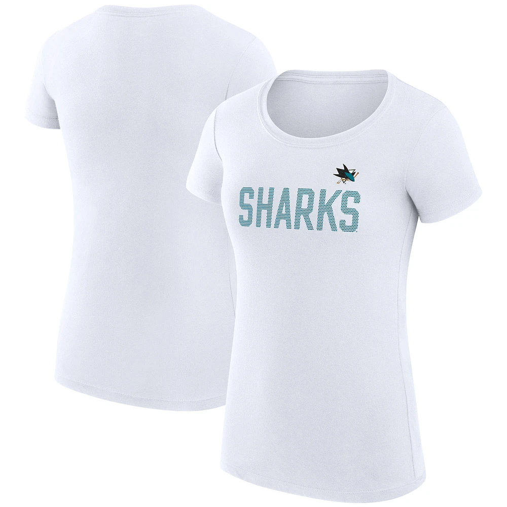 Women's G-III 4Her by Carl Banks San Jose Sharks Super-Slim Fit Lightweight Dot Print Team T-Shirt