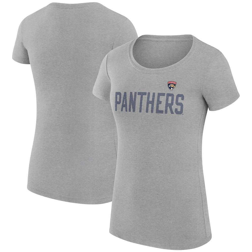 Women's G-III 4Her by Carl Banks Heather Gray Florida Panthers Super-Slim Fit Lightweight Dot Print Team T-Shirt