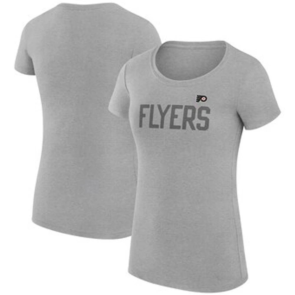 Women's G-III 4Her by Carl Banks Heather Gray Philadelphia Flyers Super-Slim Fit Lightweight Dot Print Team T-Shirt