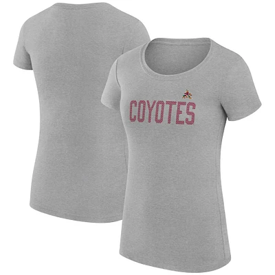 Women's G-III 4Her by Carl Banks Heather Gray Arizona Coyotes Super-Slim Fit Lightweight Dot Print Team T-Shirt