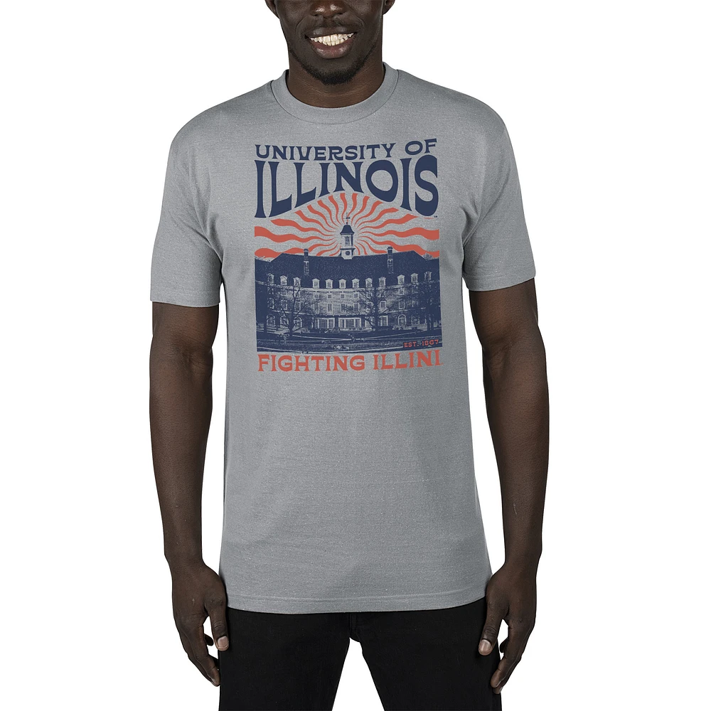 Men's Uscape Apparel Gray Illinois Fighting Illini Sustainable Renew T-Shirt