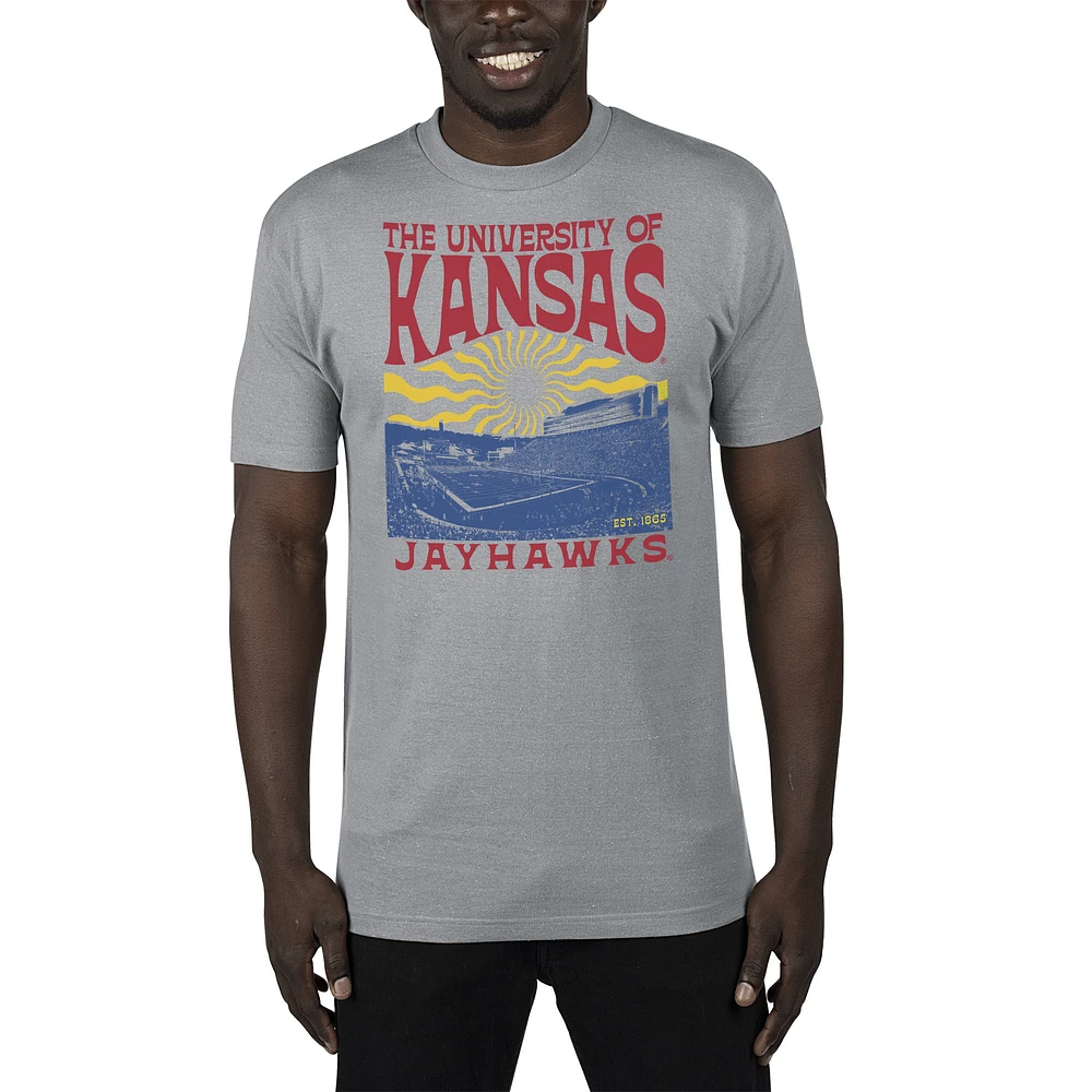 Men's Uscape Apparel Gray Kansas Jayhawks Sustainable Renew T-Shirt