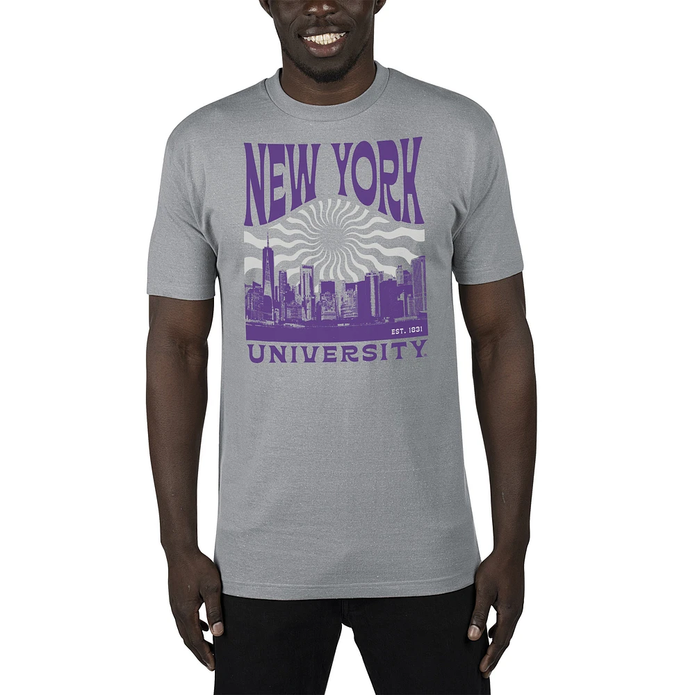 Men's Uscape Apparel Gray NYU Violets Sustainable Renew T-Shirt