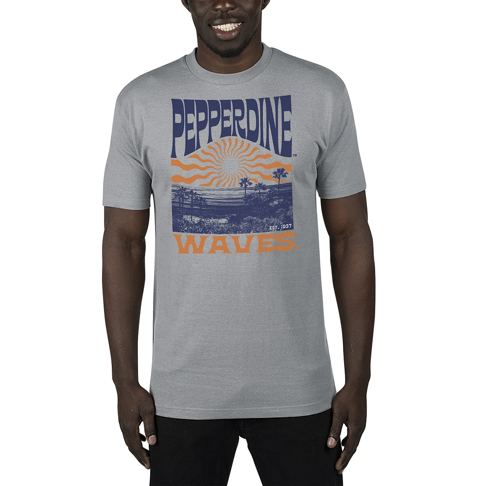 Men's Uscape Apparel Gray Pepperdine Waves Sustainable Renew T-Shirt