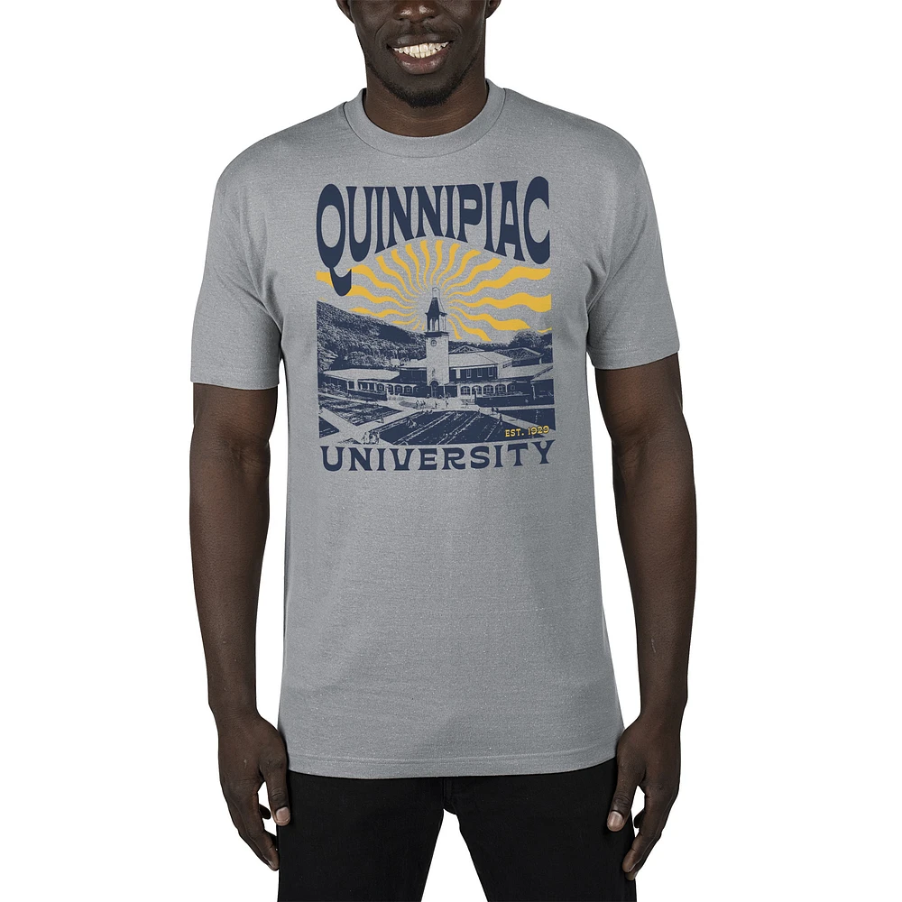 Men's Uscape Apparel Gray Quinnipiac Bobcats Sustainable Renew T-Shirt