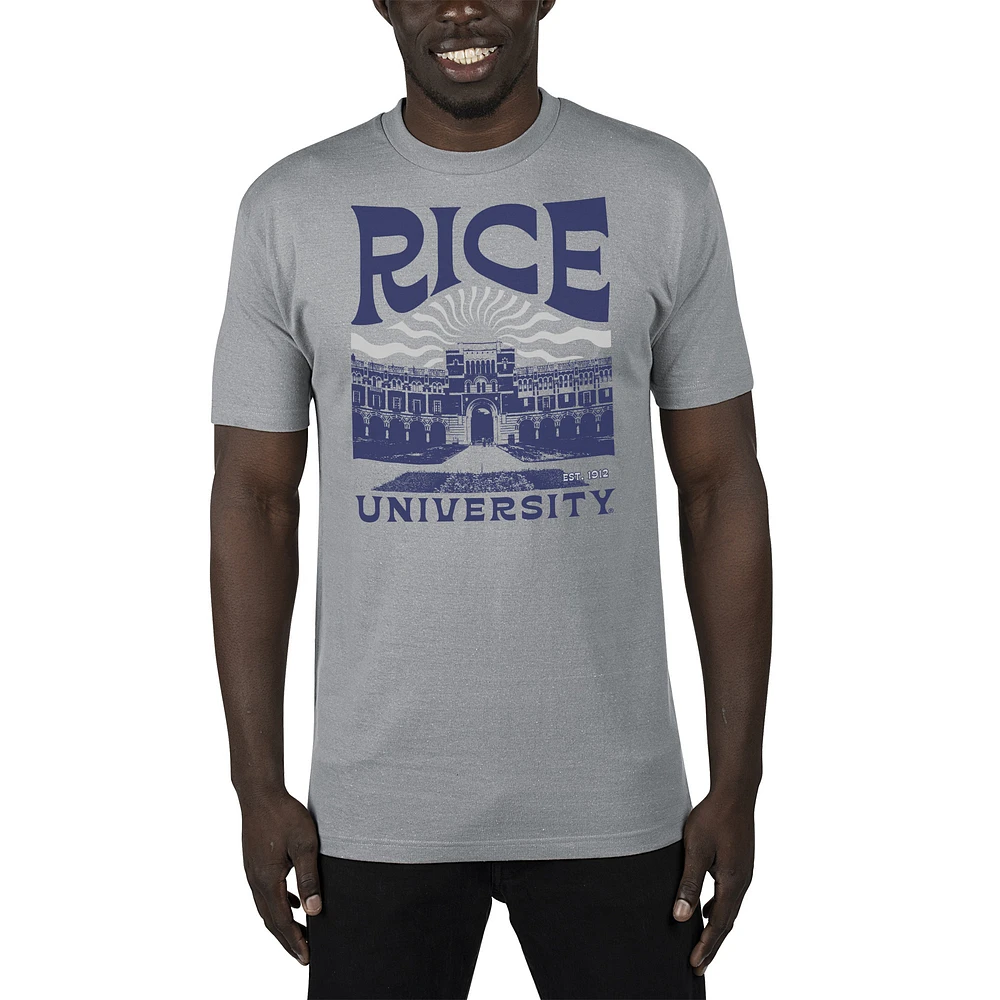 Men's Uscape Apparel Gray Rice Owls Sustainable Renew T-Shirt