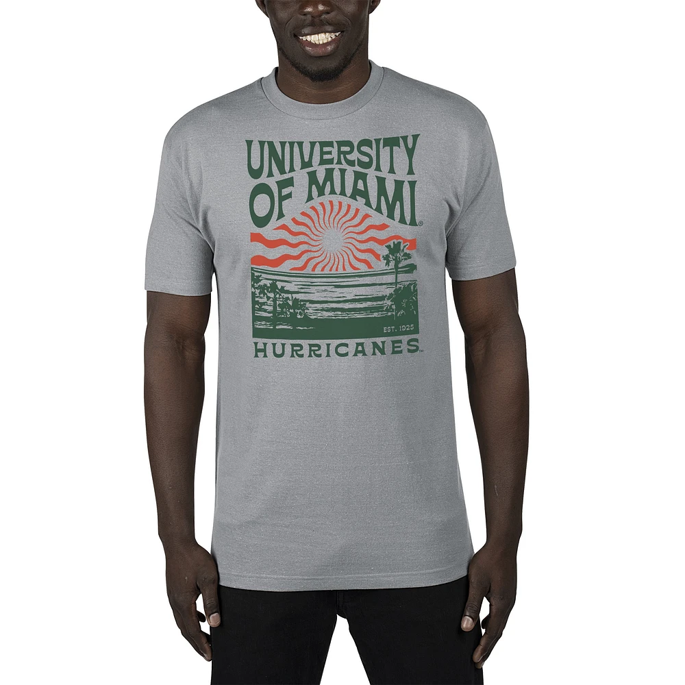 Men's Uscape Apparel Gray Miami Hurricanes Sustainable Renew T-Shirt