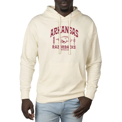 Men's Uscape Apparel Cream Arkansas Razorbacks Standard Pullover Hoodie
