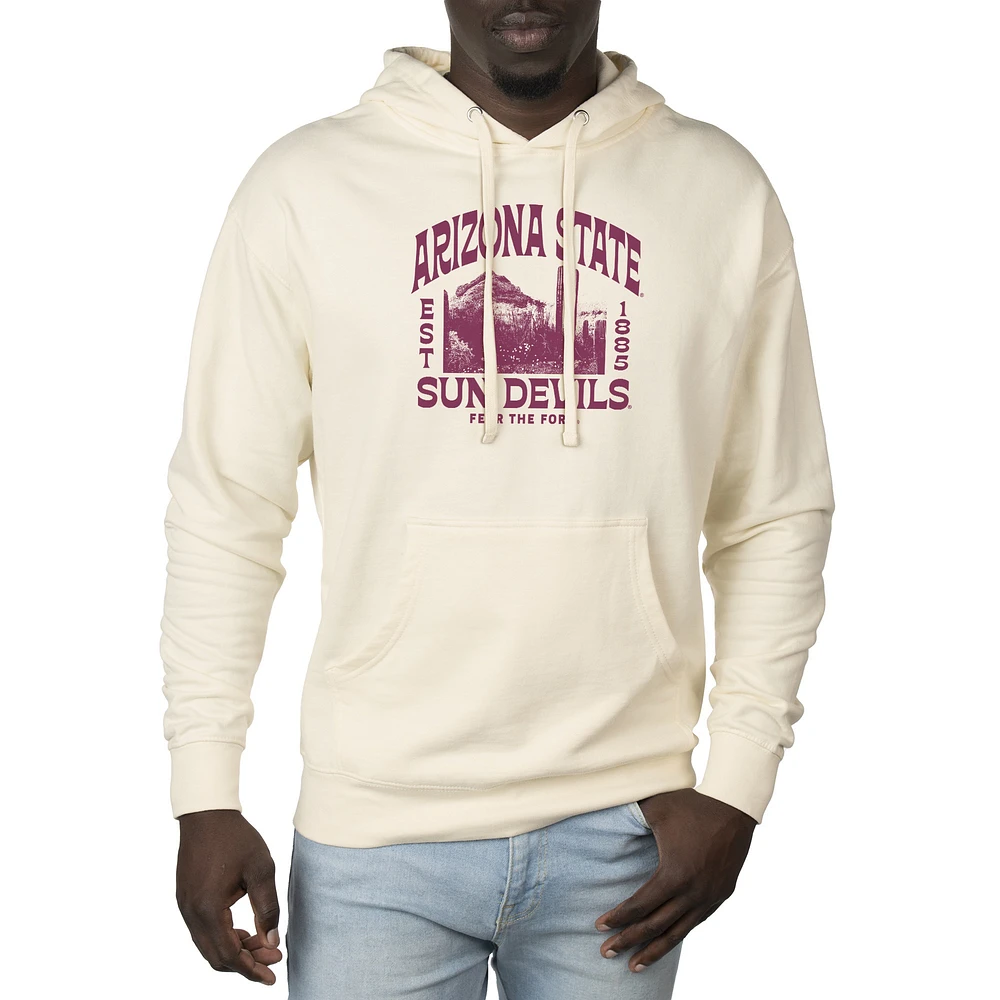 Men's Uscape Apparel Cream Arizona State Sun Devils Standard Pullover Hoodie