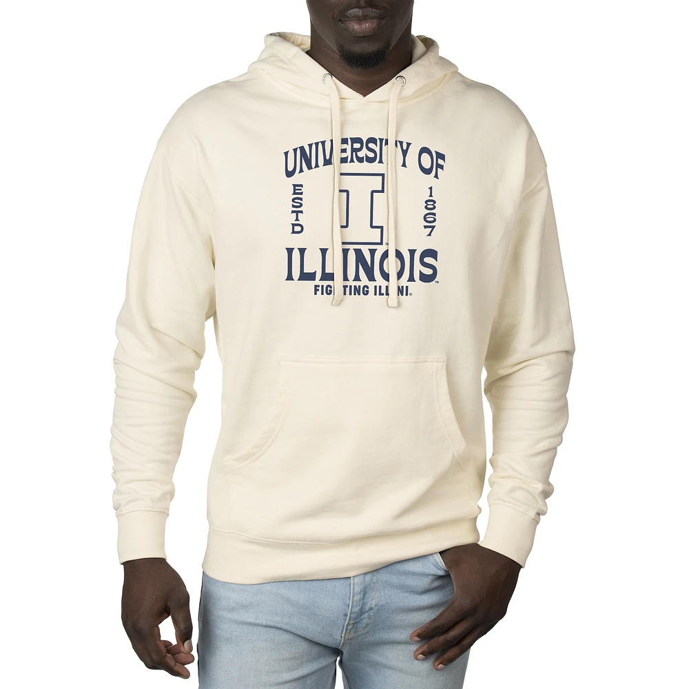 Men's Uscape Apparel Cream Illinois Fighting Illini Standard Pullover Hoodie