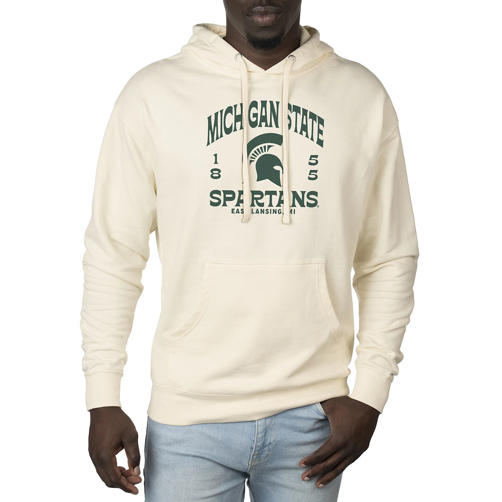 Men's Uscape Apparel Cream Michigan State Spartans Standard Pullover Hoodie