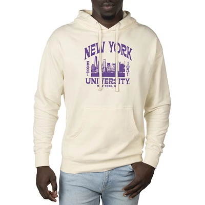 Men's Uscape Apparel Cream NYU Violets Standard Pullover Hoodie