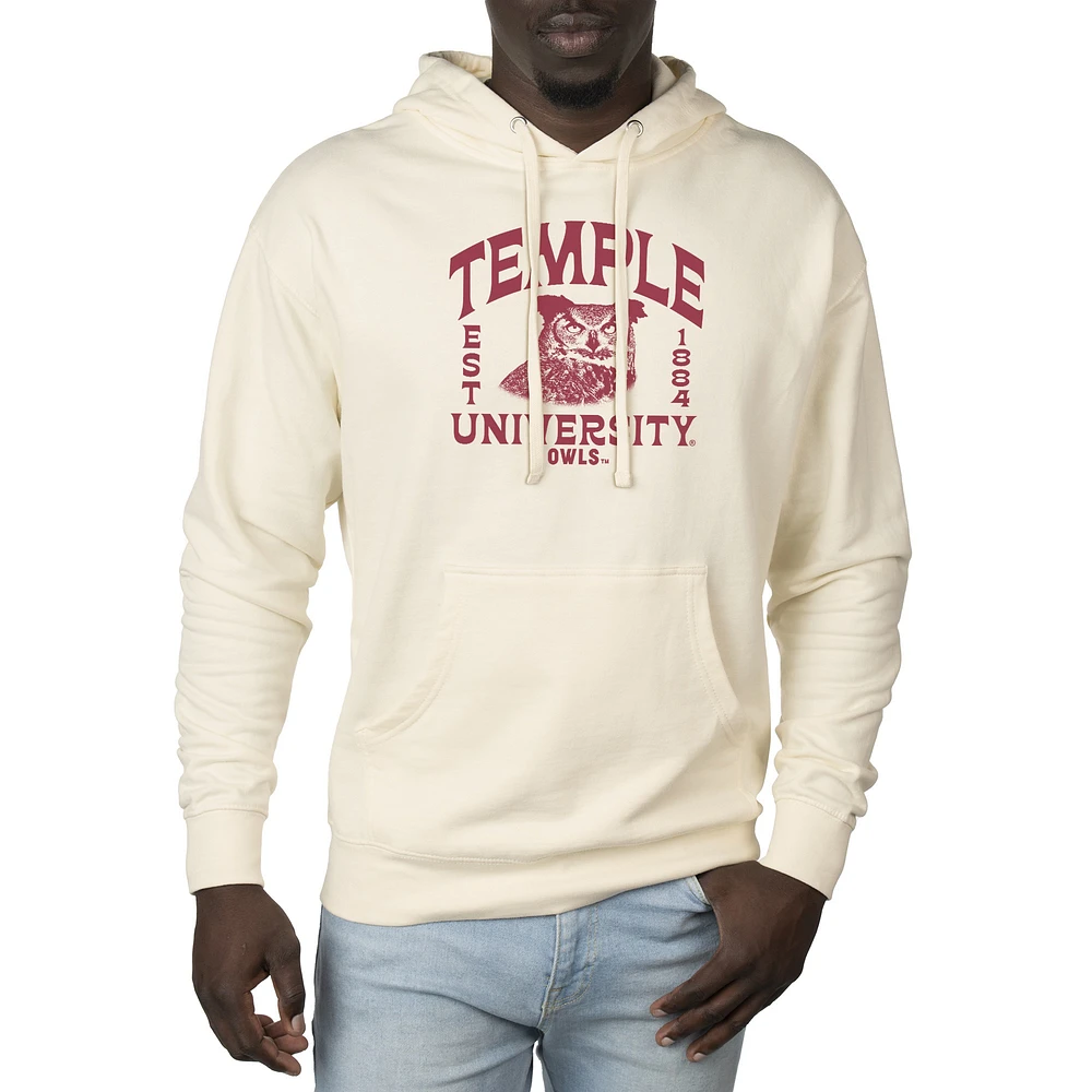 Men's Uscape Apparel Cream Temple Owls Standard Pullover Hoodie