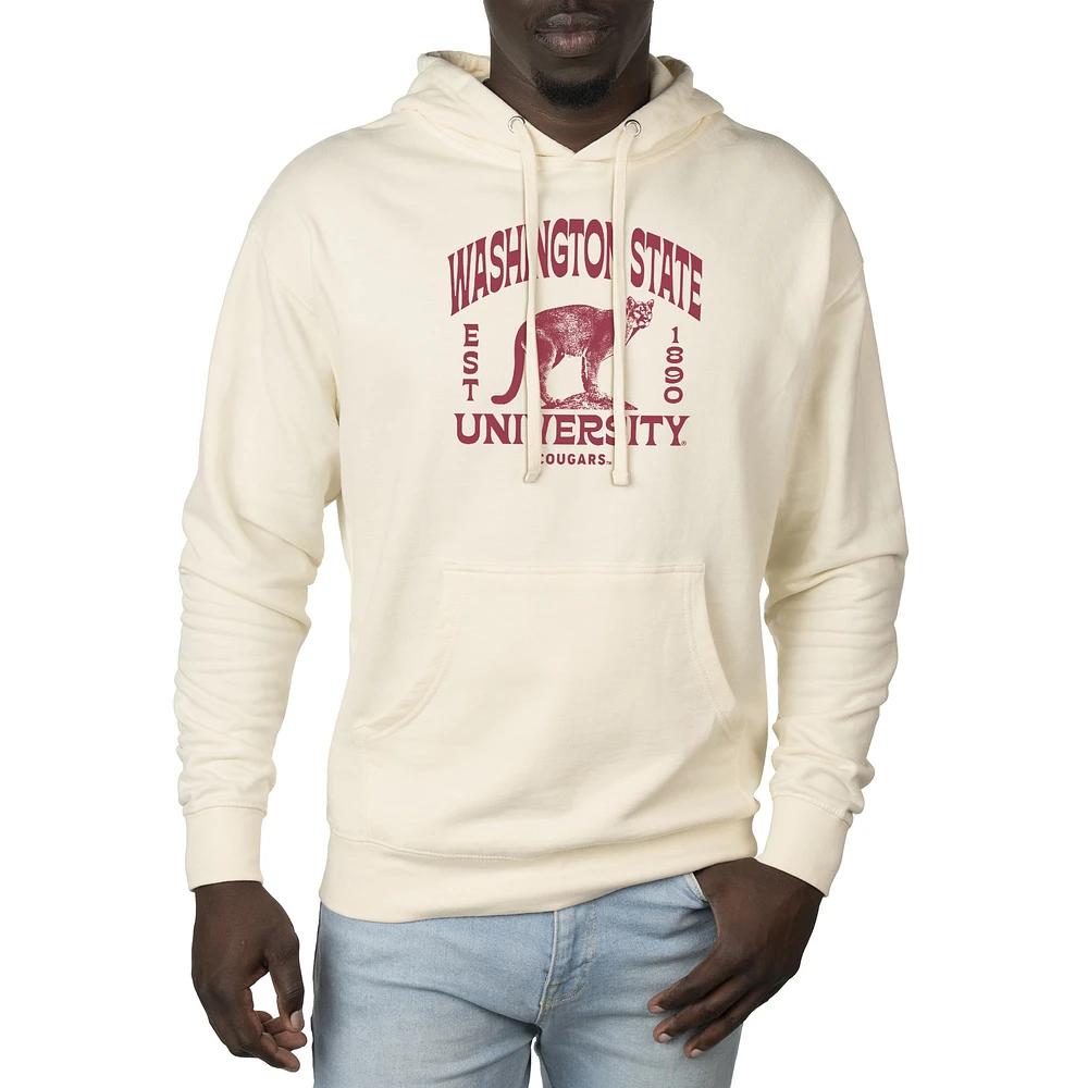 Men's Uscape Apparel Cream Washington State Cougars Standard Pullover Hoodie