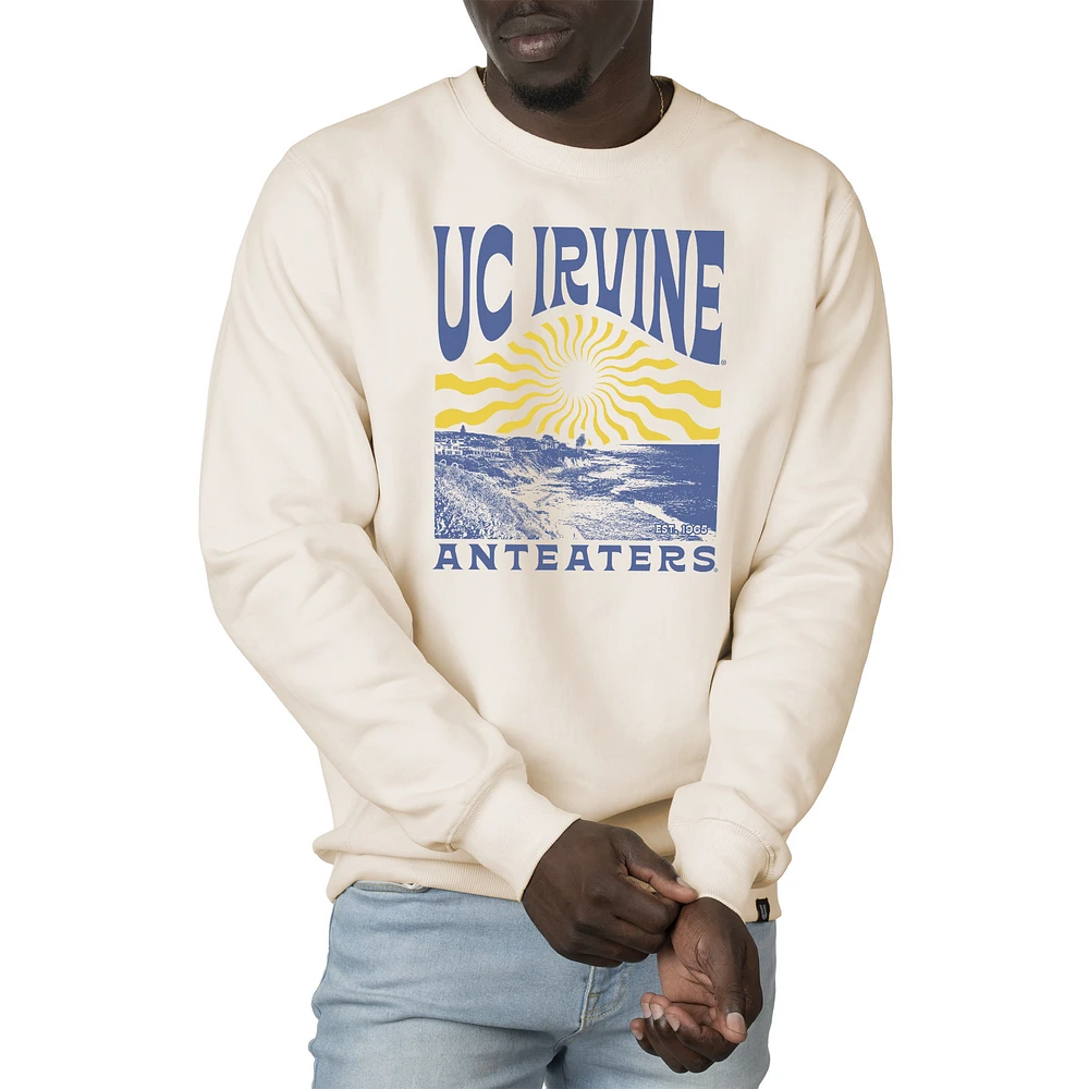 Men's Uscape Apparel Cream UC Irvine Anteaters Premium Heavyweight Crew Neck Sweatshirt