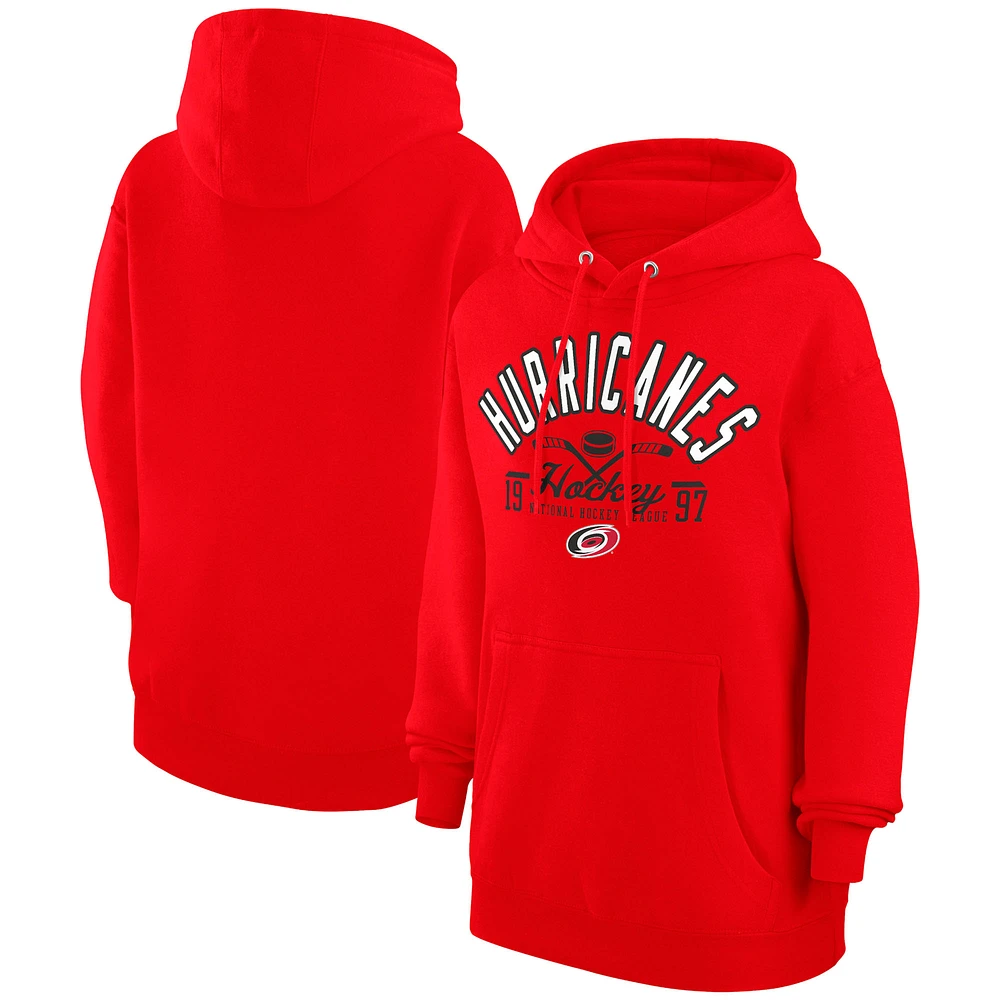 Men's Starter Red Carolina Hurricanes Puck Pullover Hoodie