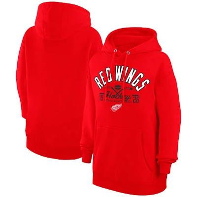 Men's Starter Red Detroit Wings Puck Pullover Hoodie