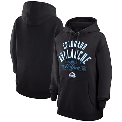 Men's Starter Black Colorado Avalanche Puck Pullover Hoodie