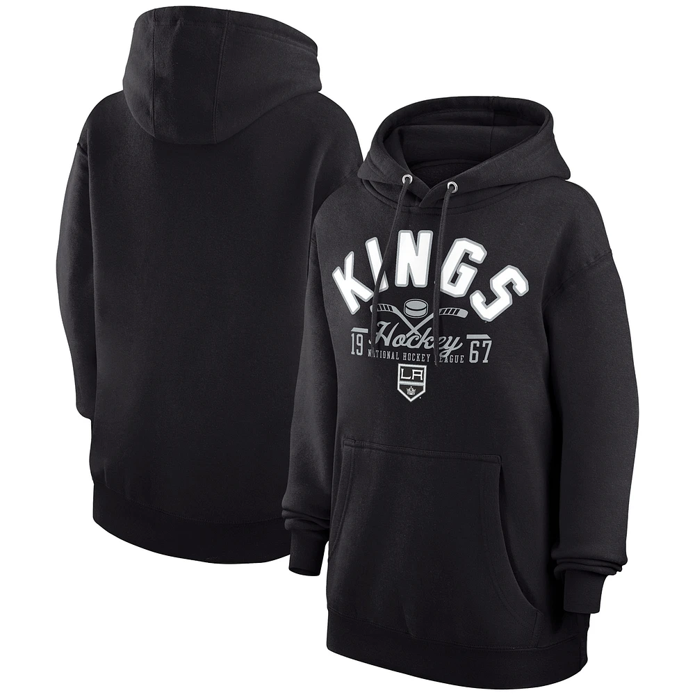 Men's Starter Black Los Angeles Kings Puck Pullover Hoodie