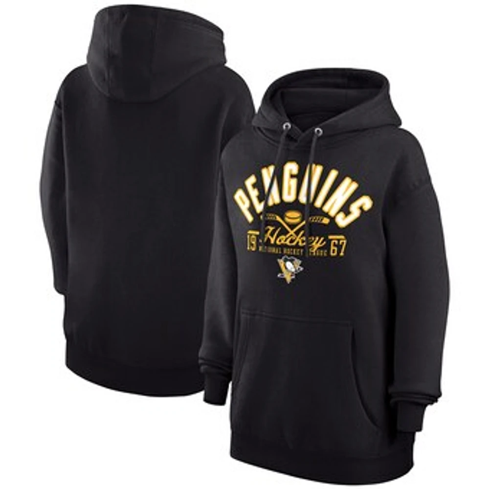 Men's Starter Black Pittsburgh Penguins Puck Pullover Hoodie