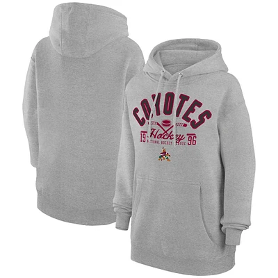 Men's Starter Heather Gray Arizona Coyotes Puck Pullover Hoodie