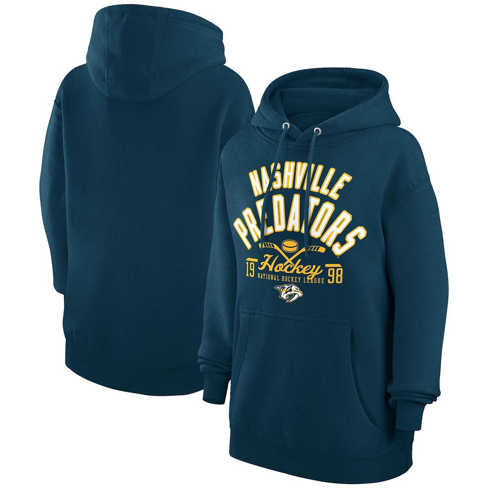 Men's Starter Navy Nashville Predators Puck Pullover Hoodie