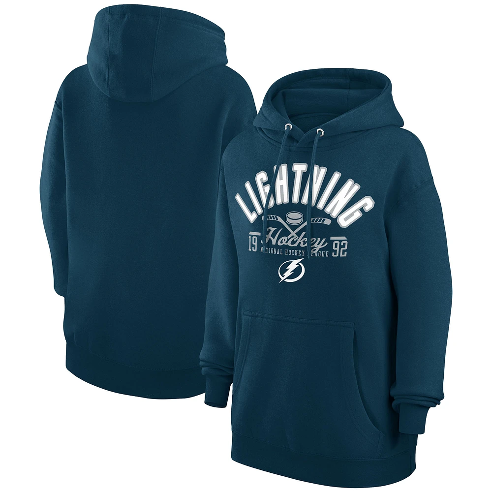 Men's Starter Navy Tampa Bay Lightning Puck Pullover Hoodie