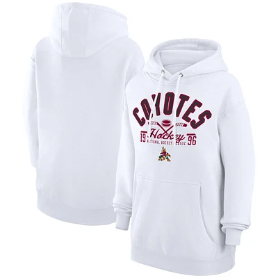 Men's Starter White Arizona Coyotes Puck Pullover Hoodie