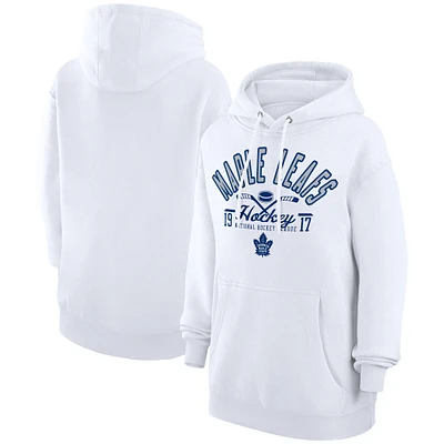 Men's Starter White Toronto Maple Leafs Puck Pullover Hoodie