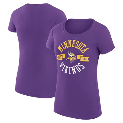 Women's G-III 4Her by Carl Banks Purple Minnesota Vikings Super-Slim Fit Lightweight City Team Graphic Crewneck T-Shirt